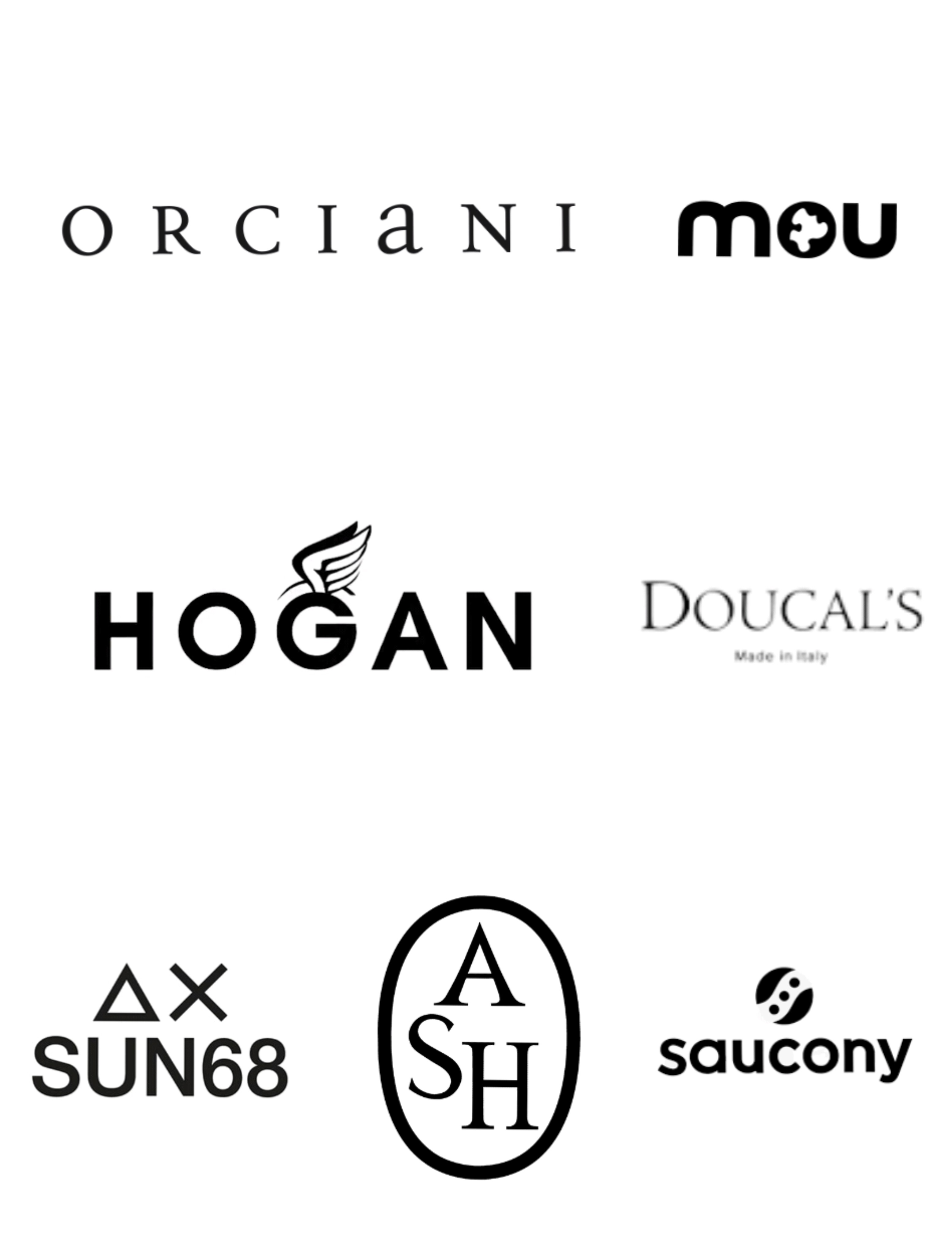 Hogan scarpe borse Saucony Orciani AX Sun68 ViaRoma15 Doucal's Orciani Mou marchi rivenditore autorizzato a Milano